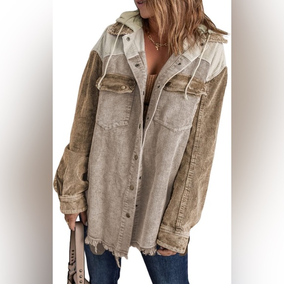 Dokotoo Jackets & Blazers - Two-Tone Corduroy Hooded Shackleton
